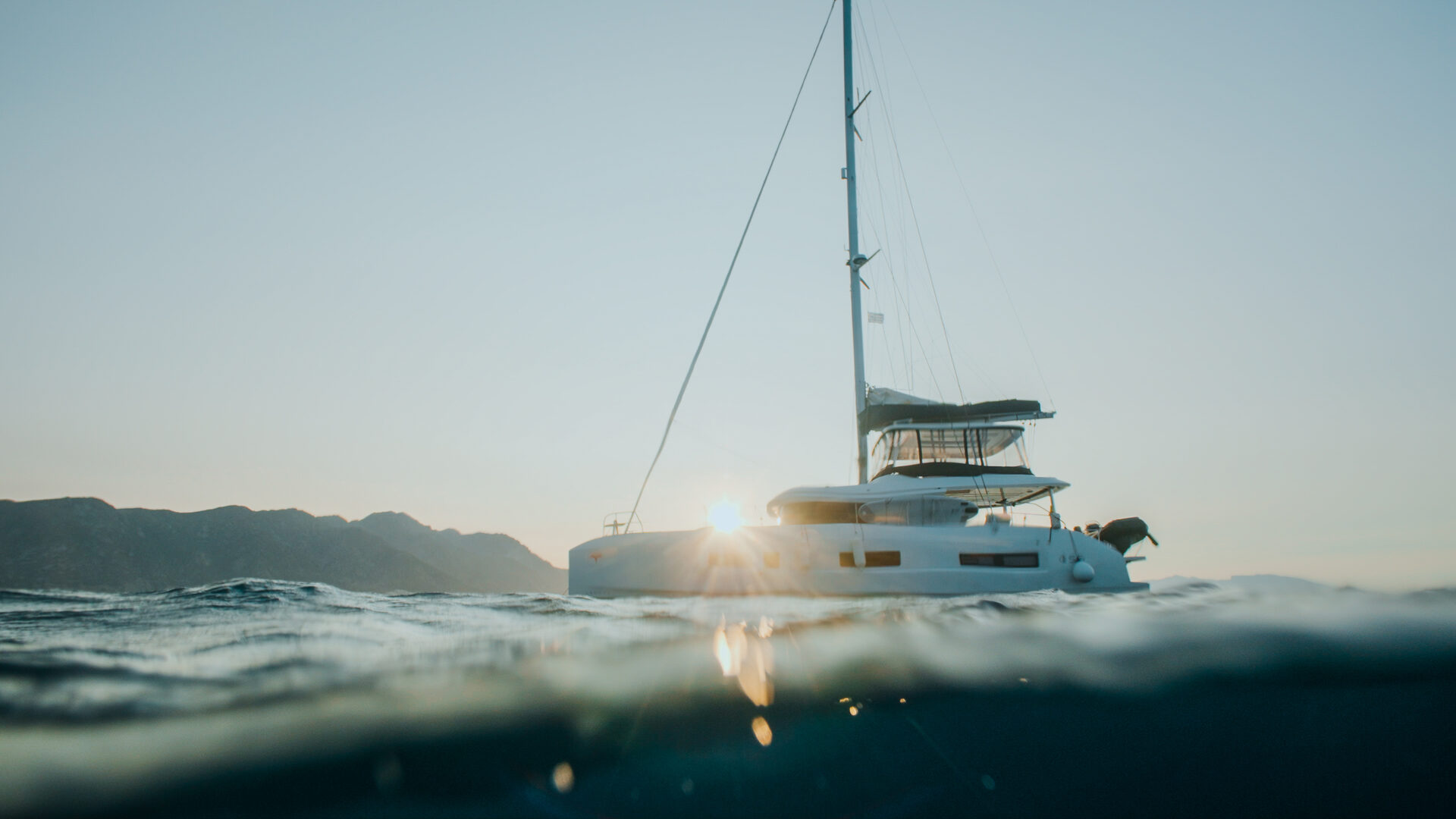 Life at sea at golden hour