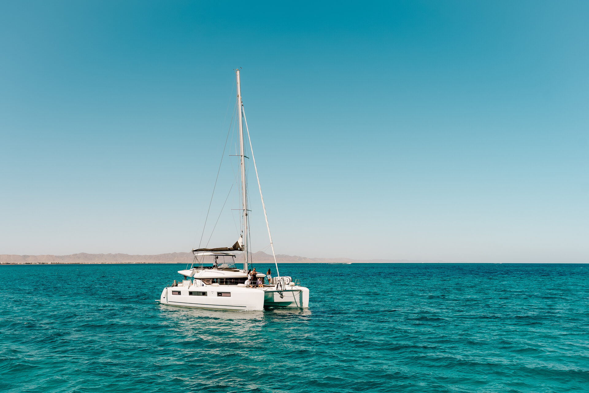 Catamaran at anchor