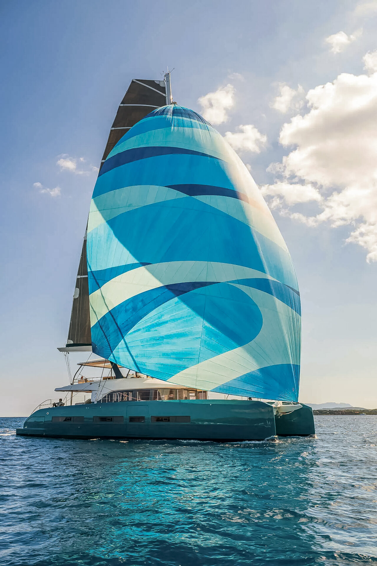 Morii Expeditions catamaran under spinnaker