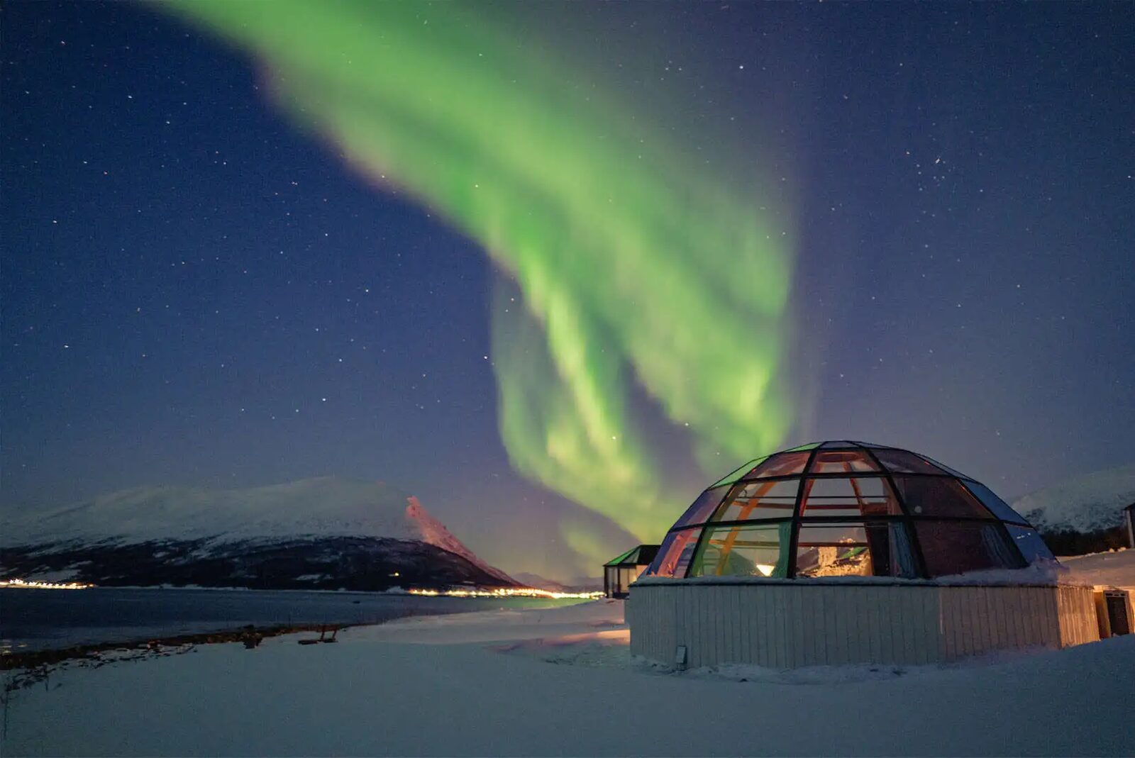 Sailing beneath the aurora.